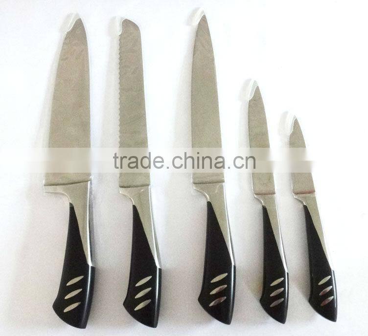 5 pcs kitchen knife with knife stainless steel holder