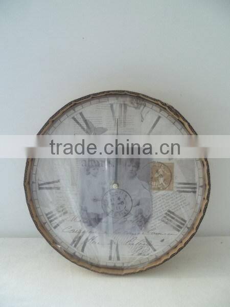 Round Wood Wall Clock Led Light