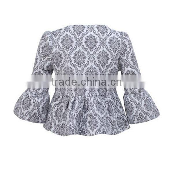 Trendy fashion pullover short style peplum blazer with flared sleeve