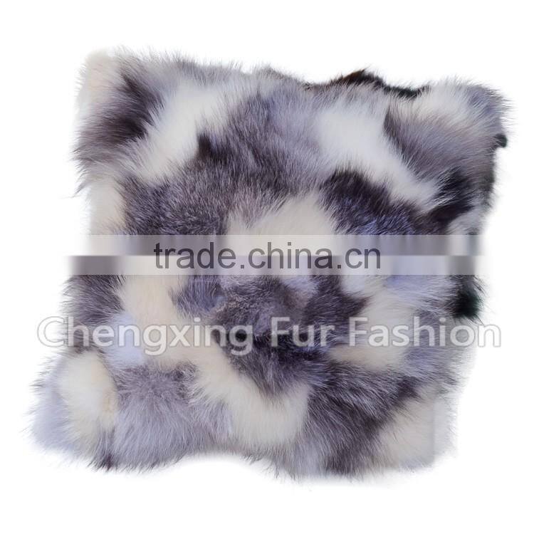 CX-D-55 Home Decoration Pillow Patchwork Real Fox Fur Cushion & Pillow Cover