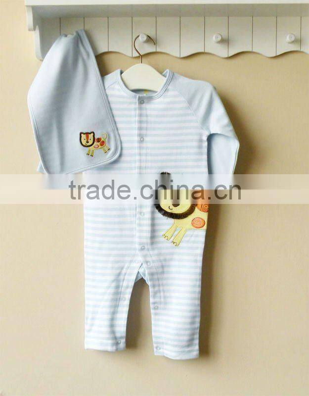MOM AND BAB 100%cotton embroidery baby romper baby clothes set