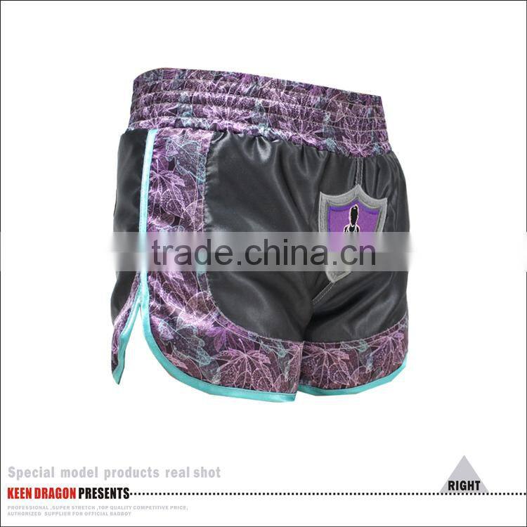 Womens Boxing Shorts 100% Polyester Custom Muay Thai Shorts