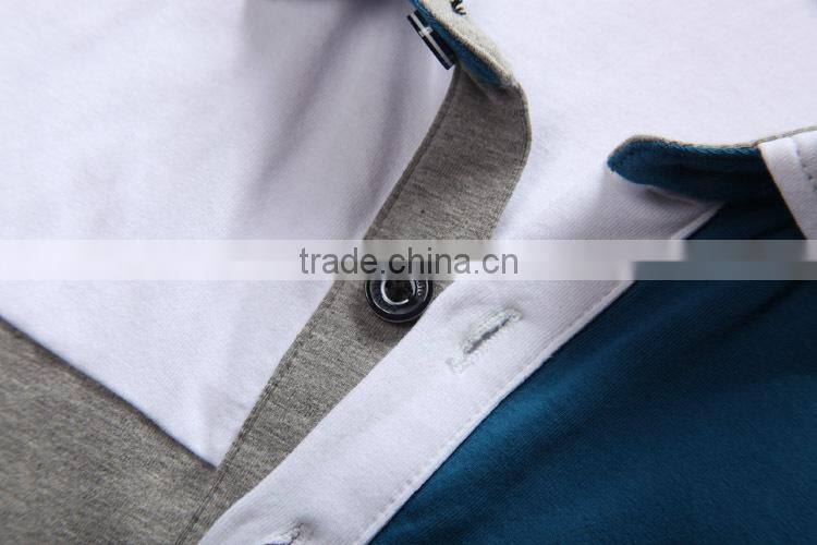 Multi-color stitching polo shirts with Pima cottom