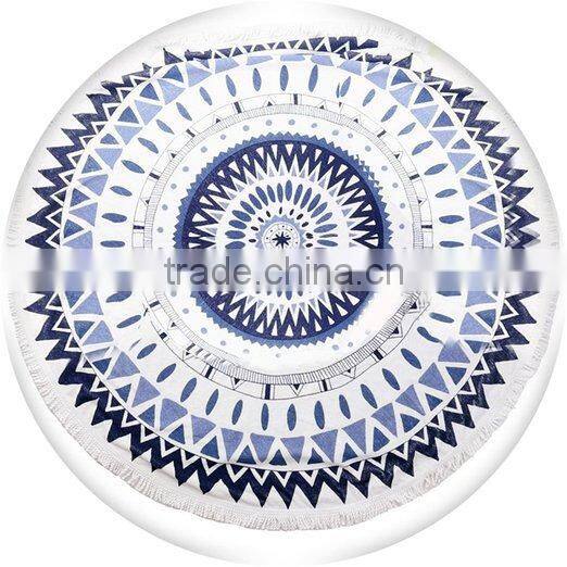 Hot sale cheap reactive print microfiber beach towel with tassel