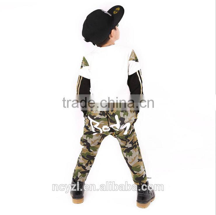 100% cotton handsome military uniform baby winter clothes and printing baby words children hoodies sets