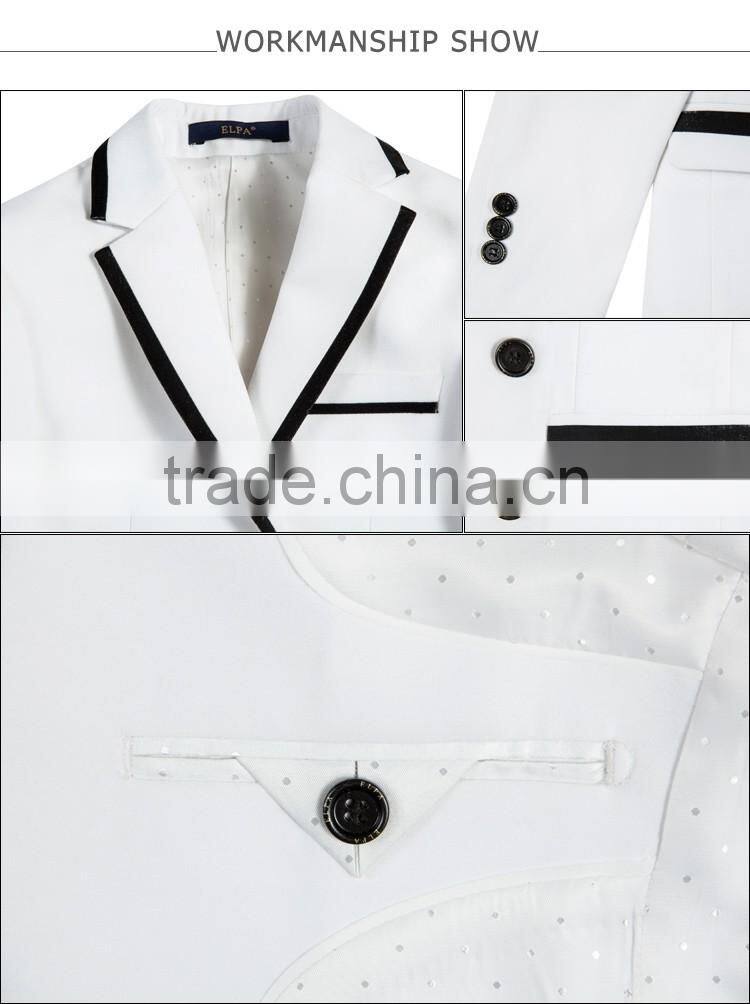 ELPA NXB0082 designer 3 piece flower boy white wholesale kids suit