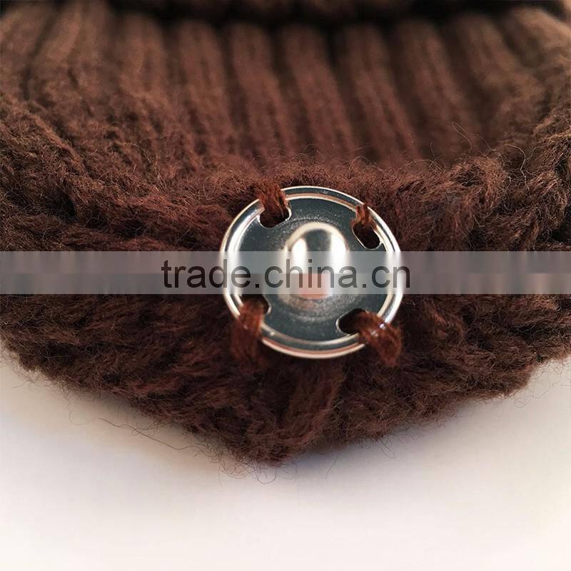 Myfur Super Size Raccoon Fur Pom Pom Detachable Fur Ball Knit Hat