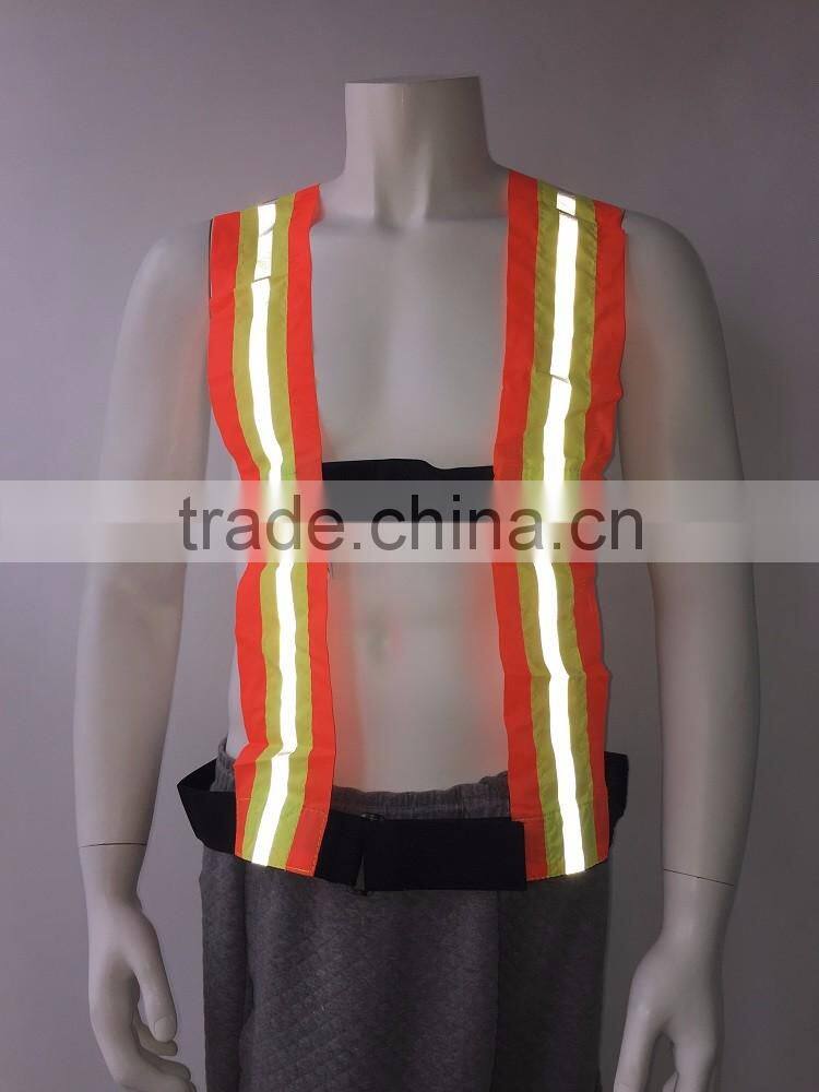 Nylon material reflective work safety man belt with contrast color