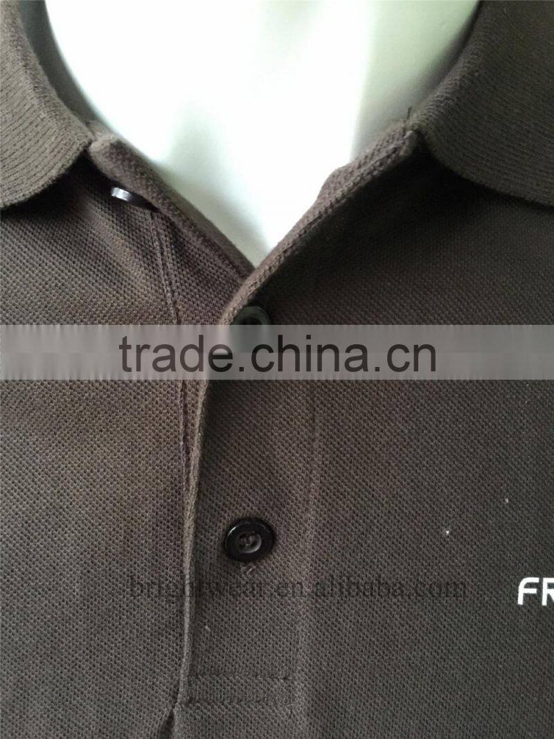 100% polyester men's uniform polo shirt with 200gsm pique fabric and heat-transfer printing