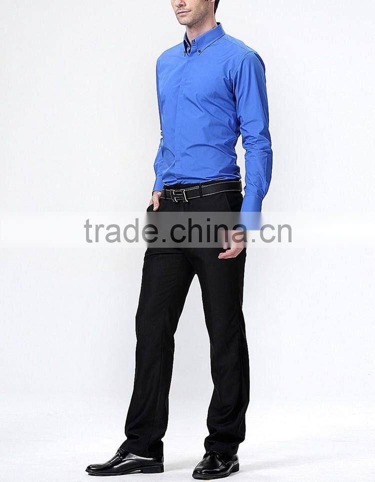 Stylish high collar shirts for men fancy sky blue shirts for men