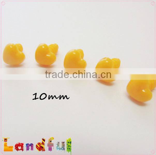 10mm Lemon Yellow Heart Nose Plastic Small Nose Dog Nose