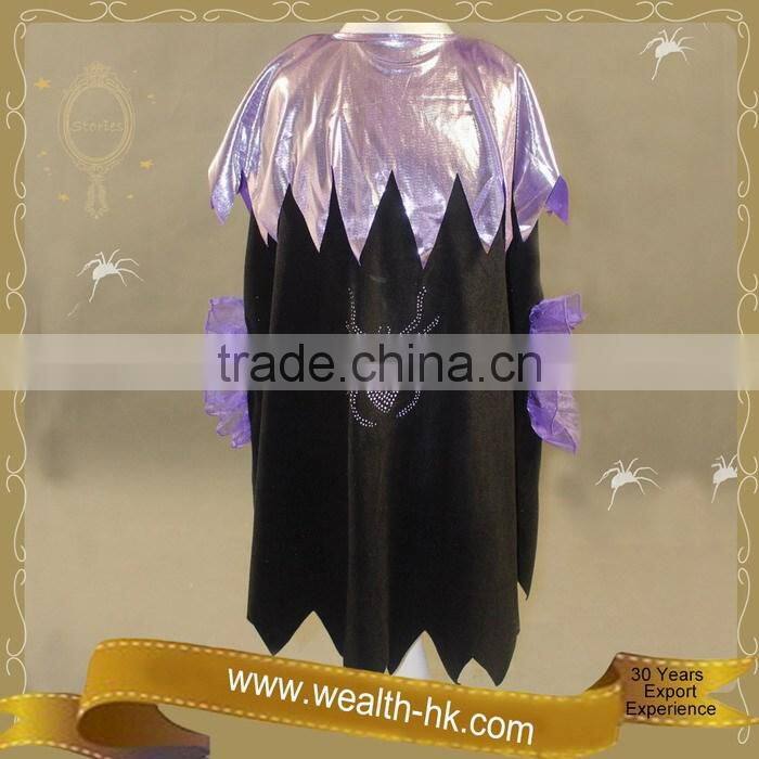 Sparkle Spider Girls Party Halloween Witch Cape