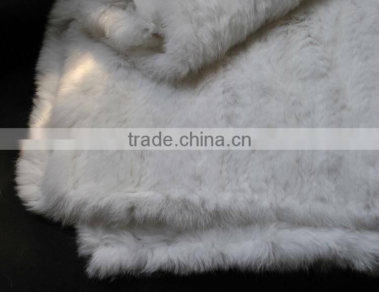YR596A 145*140CM Real Knitted Rabbit Fur Home Blankets