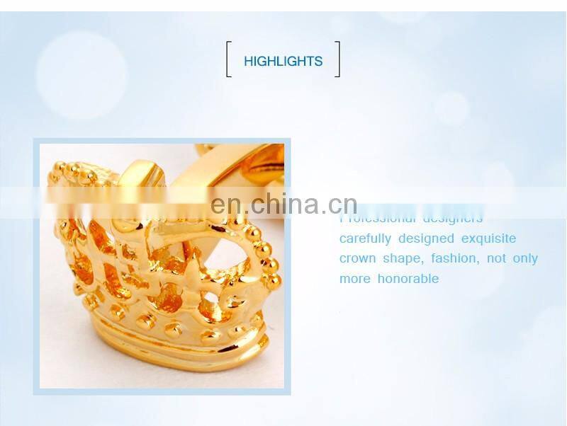 Custom Cufflink Set 18 Gold Crown Cufflinks and Earings