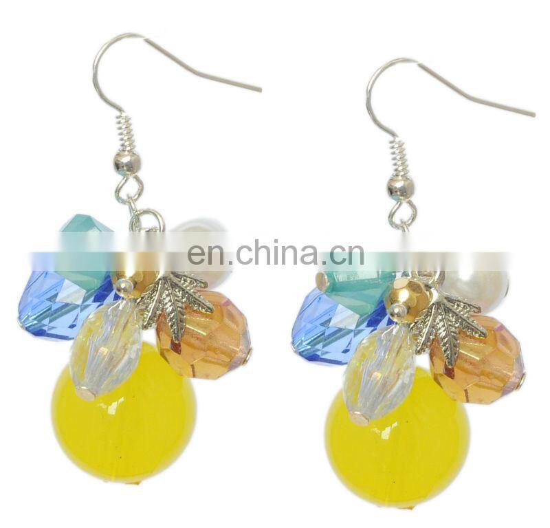 New fashion nice design exquisite crystal pearl dangle earring