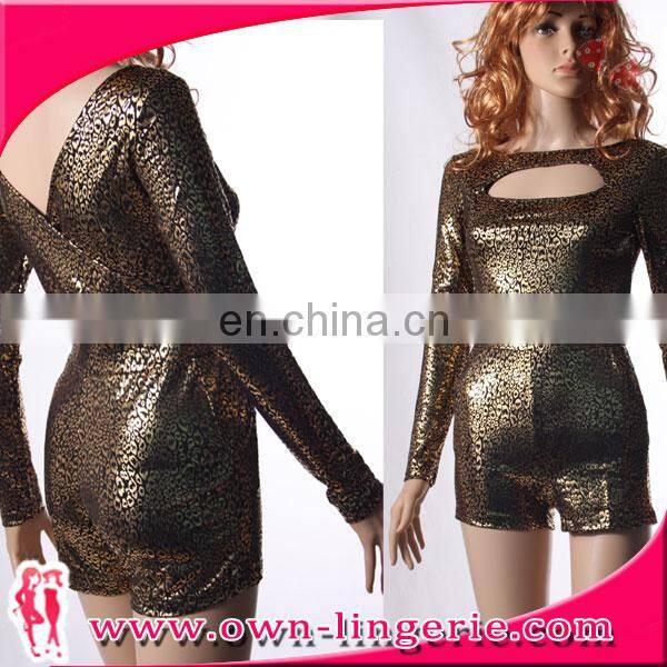 2016 gold sequins Fashion Women long Sleeve Office Lady Jumpsuit