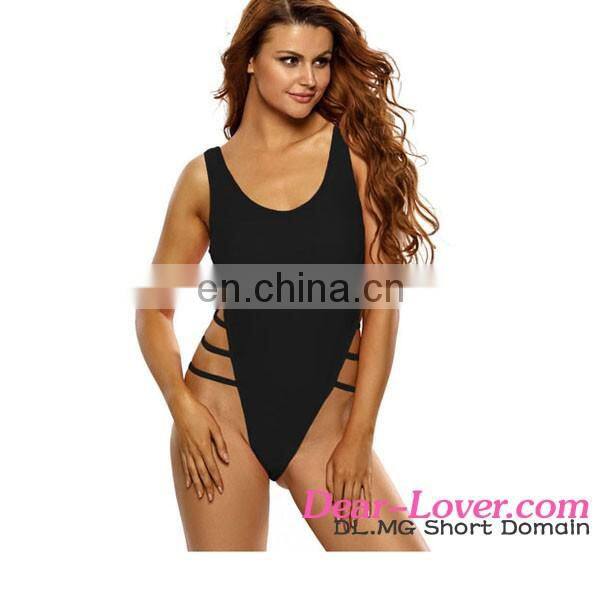 Royal Blue Strappy High Leg Lace Up Back One Piece Swimsuit Sexi Ladies Mature Bikini Swimsuits