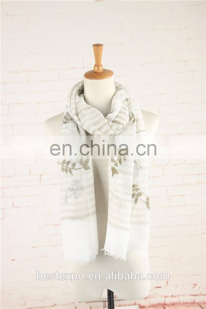 wholesale new design women customized shawl viscose pearl scarf