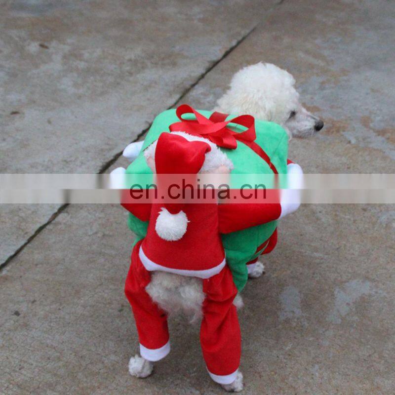 New Version Pet Dog Back-Carry Gift Costume Clothes BackCarrying With Presents For Party Xmas Christmas Present