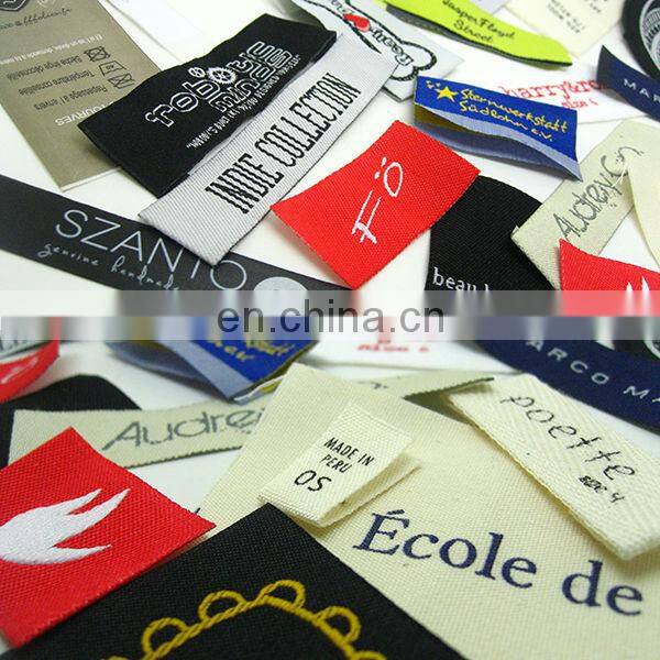 Customized logo Polo shirts washable woven label sew on back main label/neck label