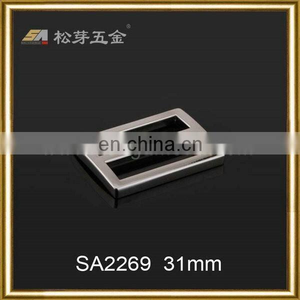 Fashion Rectangle Metal Slider Buckle Silver Color Zinc Alloy Adjustable Blet Buckle For Strap Usage
