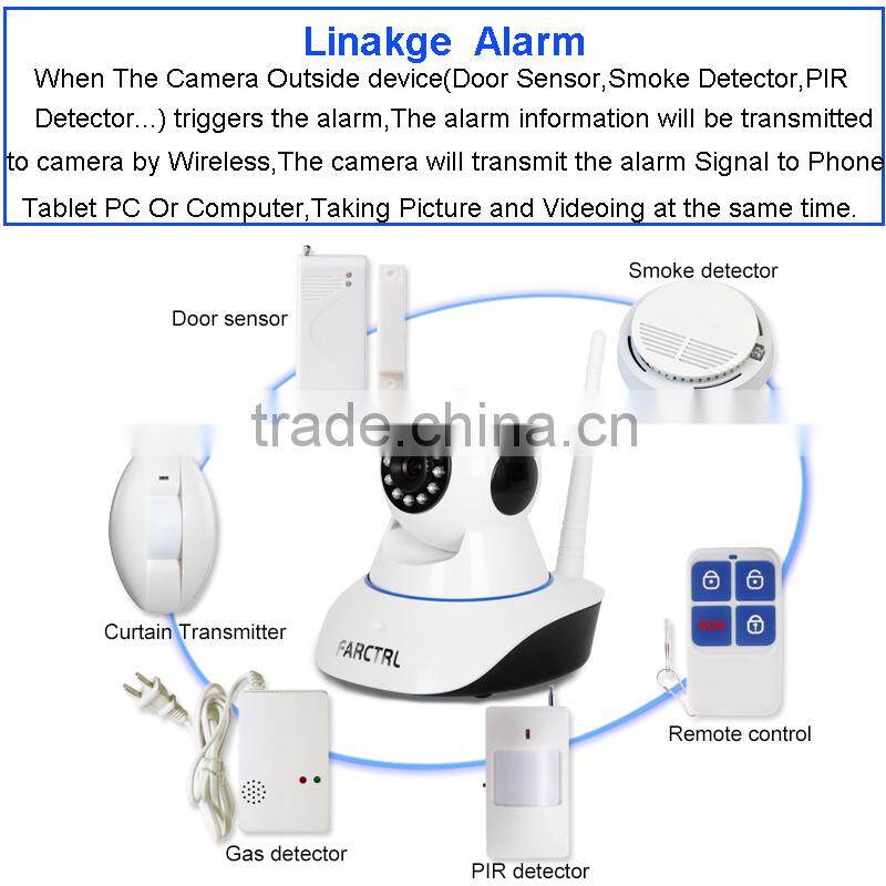100% secure New Products Wireless Camera With Network Alarm CMOS Sensor Night Vision WIFI Home Security