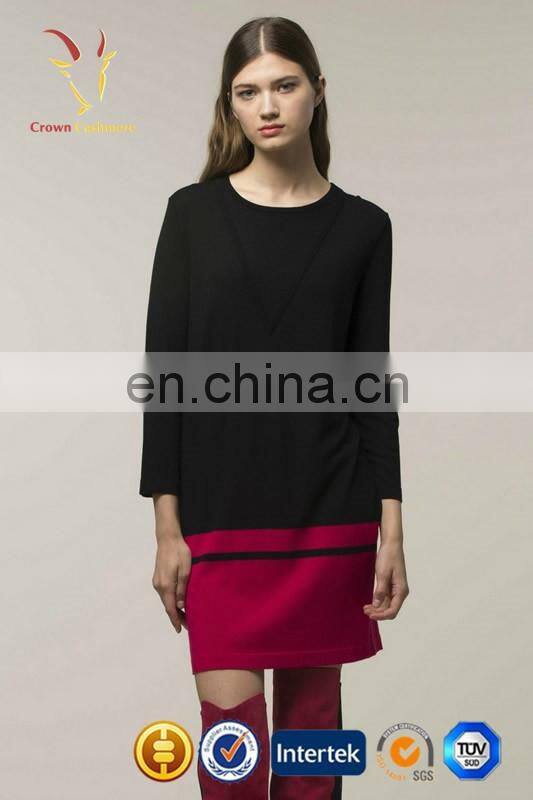 New Design Ladies Cashmere Dress for Winter Long Sweater