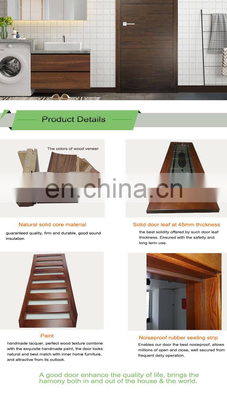 Cheap commercial dark modern flush prehung internal solid core interior office simple design wood doors