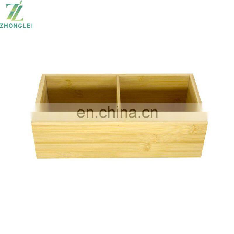 Simple Natural Bamboo Drawer Organizer Storage Box bathroom living room kitchen Factory