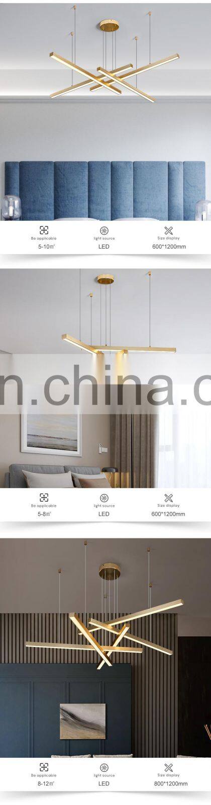 Popular Magnificent Decoration Indoor Gold PC Aluminum Iron Modern Living Room LED Pendant Lamp