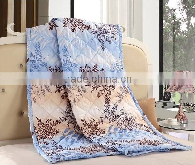 100% polyester Queen size printed yellow floral bed quilt queen chinese comforter set