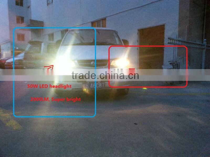 hot sale 50W car led headlight H11, replace halogen bulb