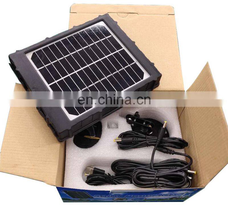 All-in one high conversion rate 6v 9v 12v built in 8000mah lithium battery outdoor hunting trail camera solar panel kit