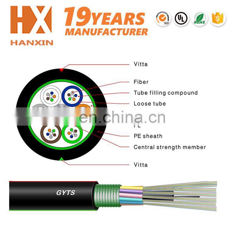 GYTS Anatel Certificate outdoor 9/125 single mode g652d 144 core fiber optic cable