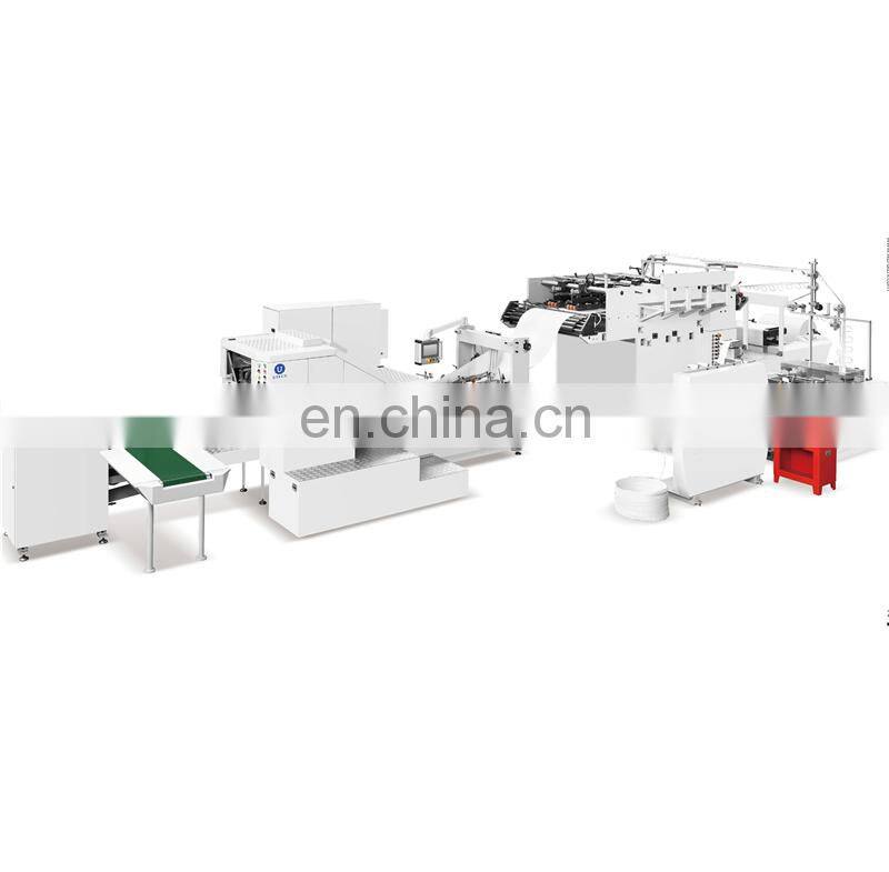 HD450T Fully Automatic Square Bottom Shopping Kraft Paper Bag Making Machine With Twisted Handle Inline price