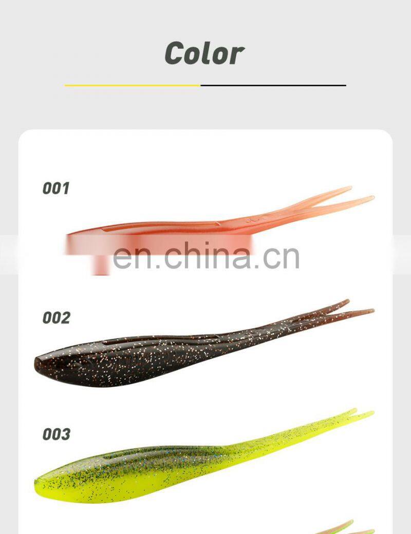 JOHNCOO 3pcs Floating TPE Soft Bait Custom Fishing Lure 180mm V-shape Split Tail Swimbait Worm Freshwater Fishing