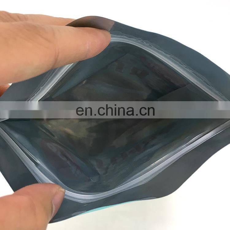 Resealable flat plastic stand up food pouch alunimum foil snack packaging square bottom seeds bag pouch with ziplock