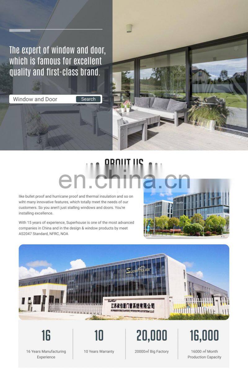 Superhouse Hurricane Rated 10 Years Warranty High Performance Hotel Aluminium Hinged Door