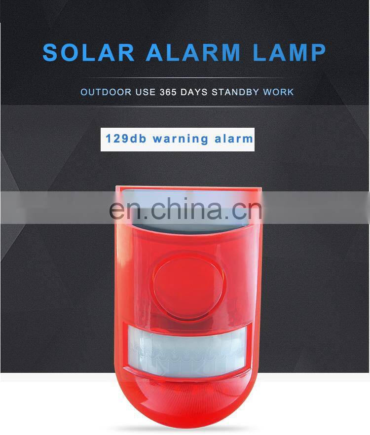 Solar Blinking Led Alarm Light Sensor Outdoor Wireless Solar Power Lamp Alarm