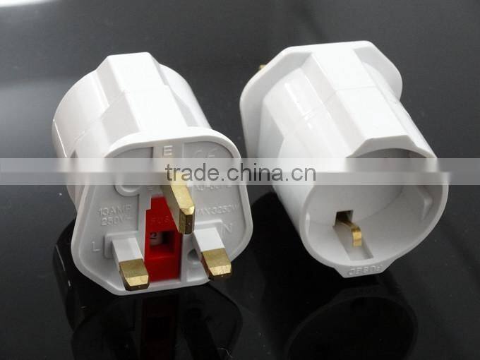Schuko Adaptor plug Germany to UK English power adapter with 13A fuse