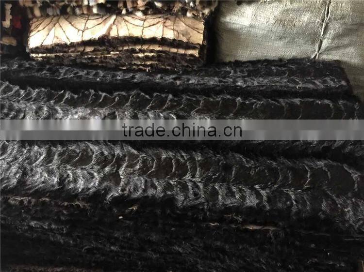 New Black Fox Fur Plate Blanket Top Quality Fox Skin