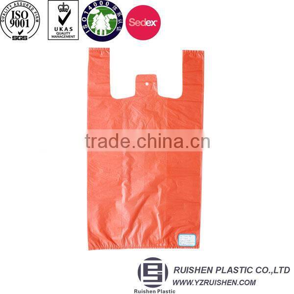 Virgin HDPE Transparent Film T-shirt Packing Bag For Foods