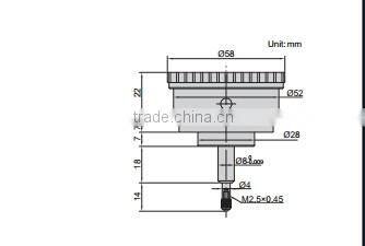 INSIZE 2893-3 Back Plunger vertical Dial Indicator