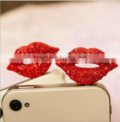 P0831 Crystal Pave Ball Earphone Jack Dust Plug,Phone Charm