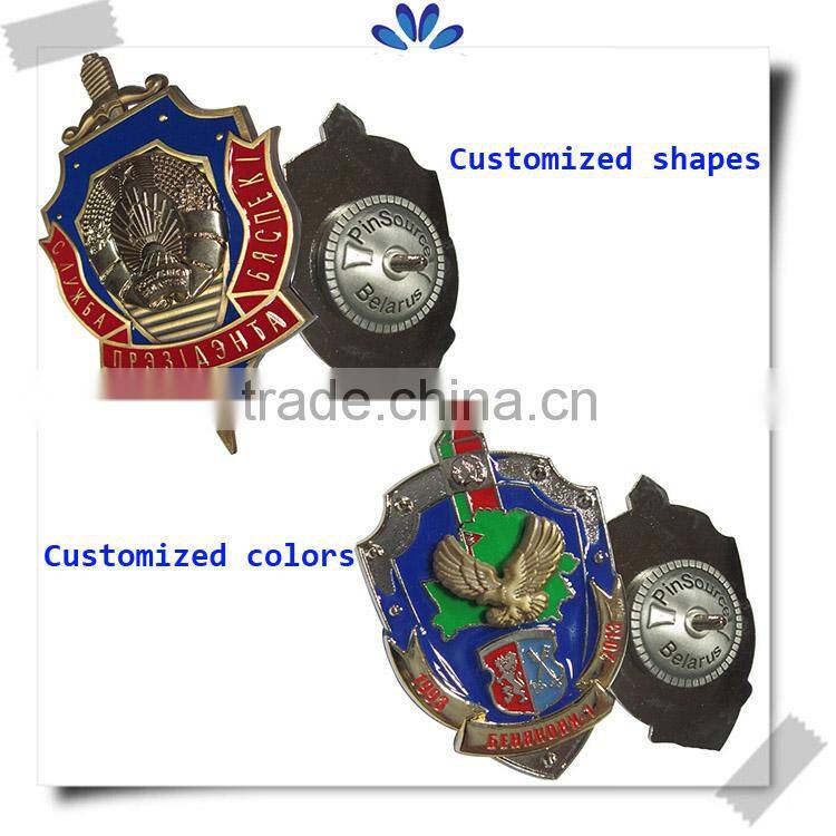 Popular classic souvenirs stamping badge,custom metal pin badges