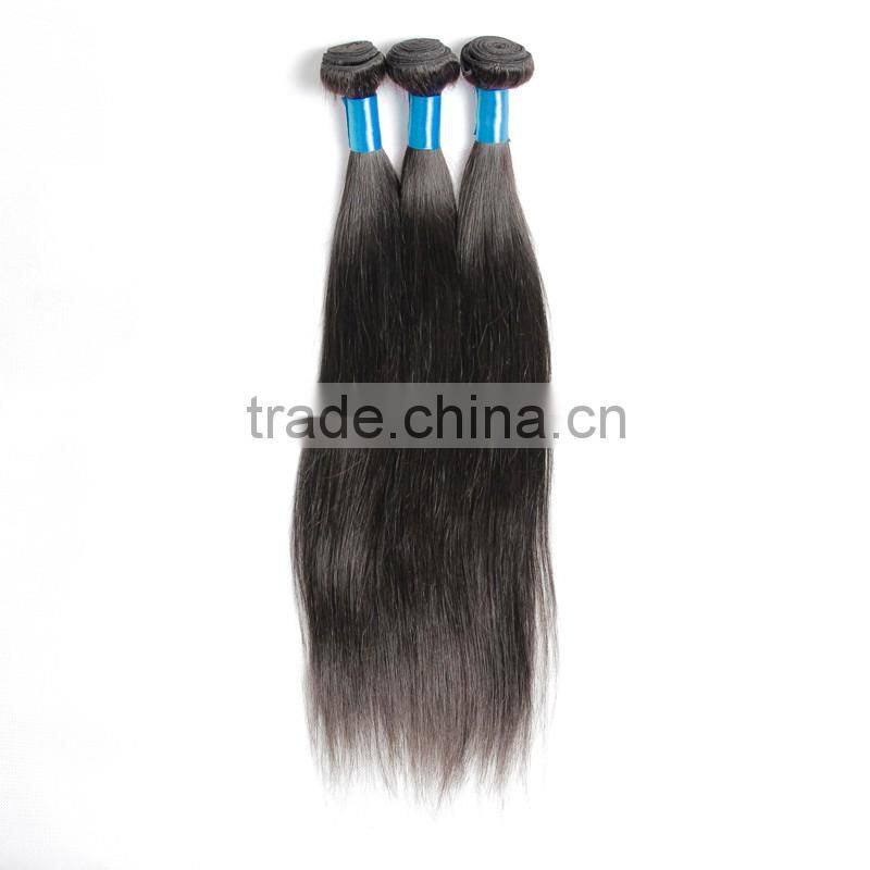 Factory Wholesale Unprocessed Brazilian Human Hair Extension, Remy Straight Natural Black Hair Weaving