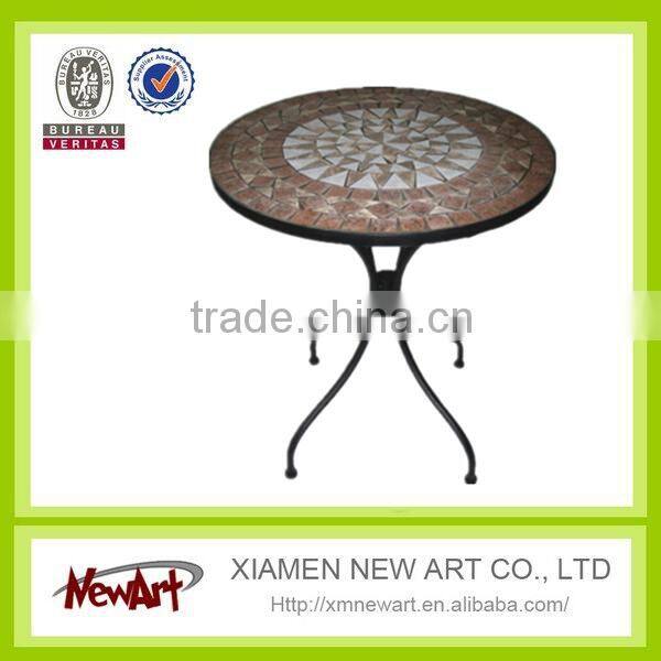 Various new design metal mosaic table plenty colors of garden mosaic metal furniture