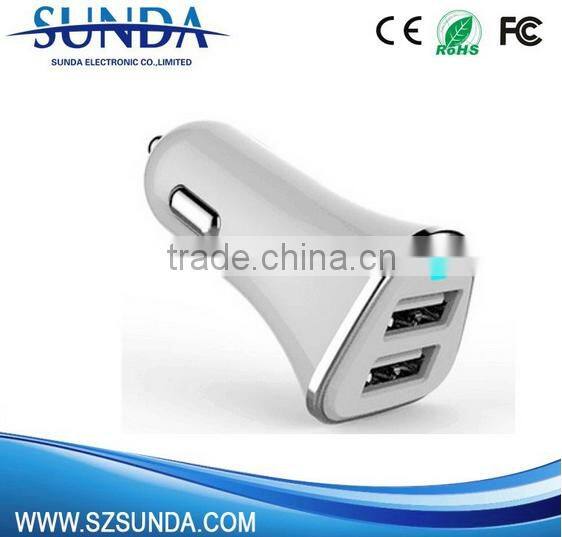 with quality IC protecting vehicle automobile DC adapter 2 USB car charger 2amp adapter charger adapter usb