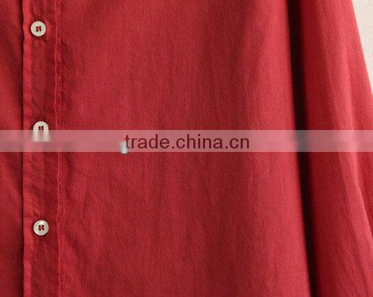 ladies cotton simple top shirt nude color long sleeve blouse