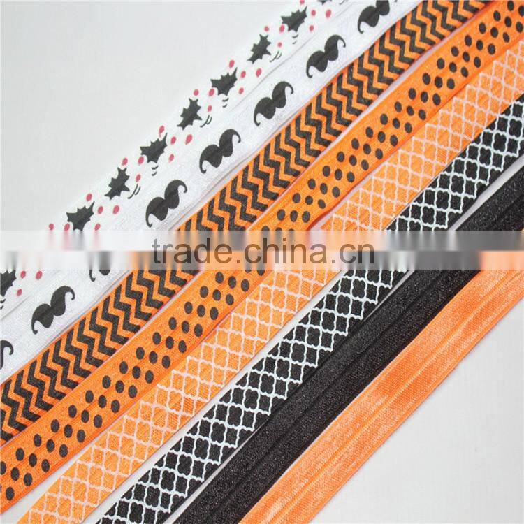 2014 Christmas FOE Fold Over Elastic Ribbon For Hair Ties -Elastic hair bands-hair tie -headband
